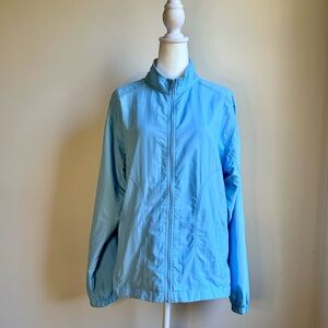 FootJoy Womens Windbreaker Golf Jacket Light Blue Full Zip Large L‎